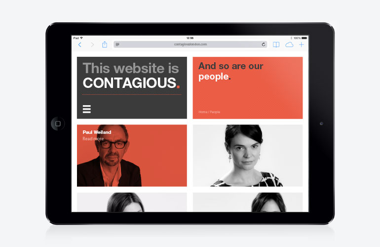 Contagious responsive website designed by The Joneses
