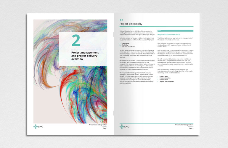 LMG brochure template designed by The Joneses