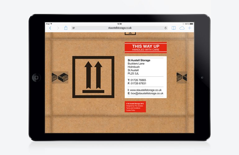 St. Austell Storage website designed by The Joneses.