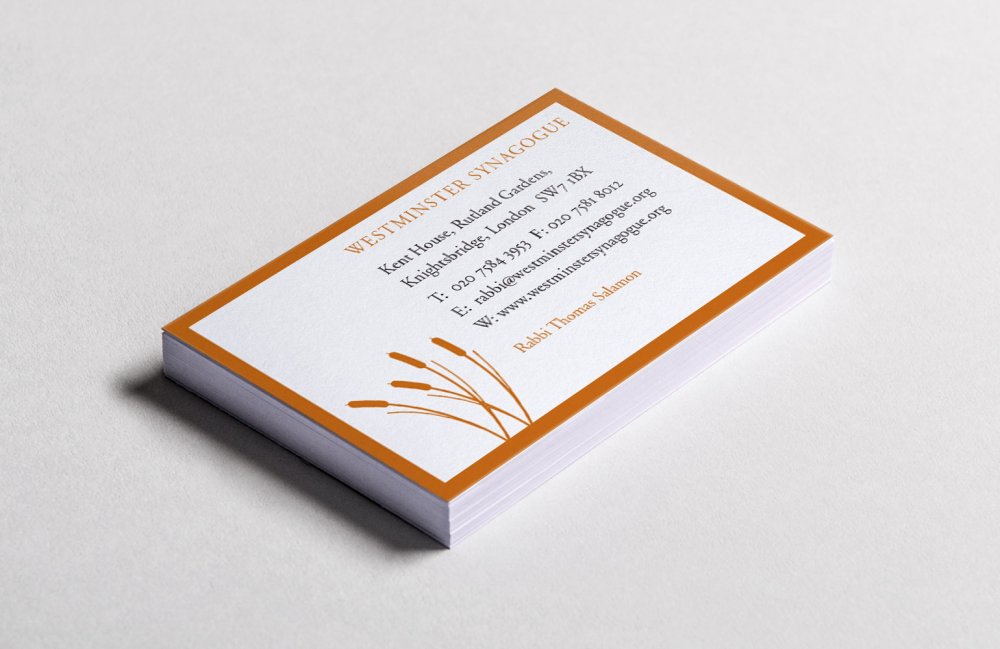 Westminster Synagogue business cards designed by The Joneses
