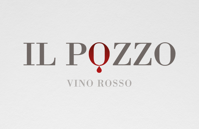 Il Pozzo red wine logo designed by The Joneses