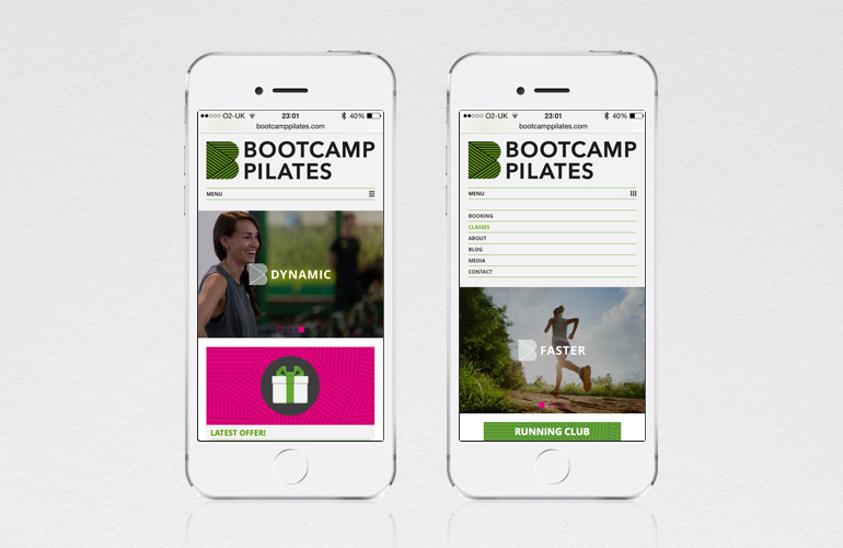 Bootcamp Pilates responsive website designed by The Joneses