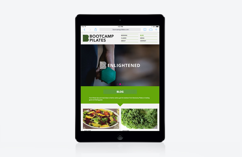 Bootcamp Pilates website designed by The Joneses