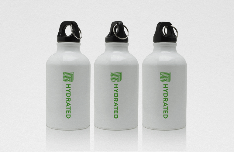 Bootcamp Pilates water bottles designed by The Joneses