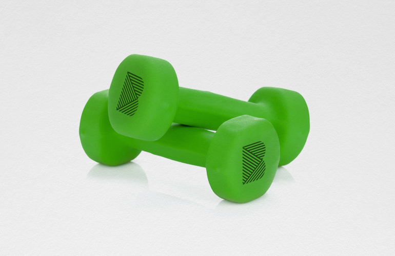 Bootcamp Pilates dumbells designed by The Joneses