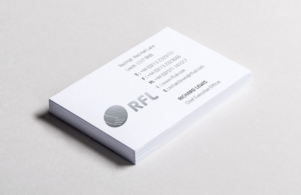 RFL business card designed by The Joneses