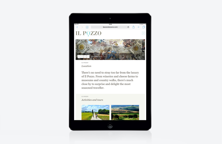 Il Pozzo website designed by The Joneses