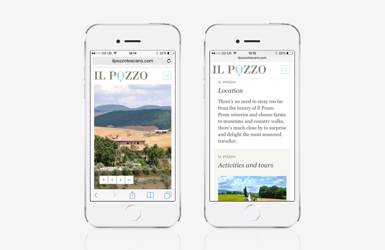 Il Pozzo website designed by The Joneses