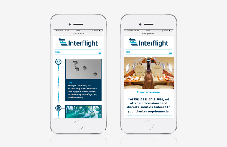 Interflight responsive website designed by The Joneses