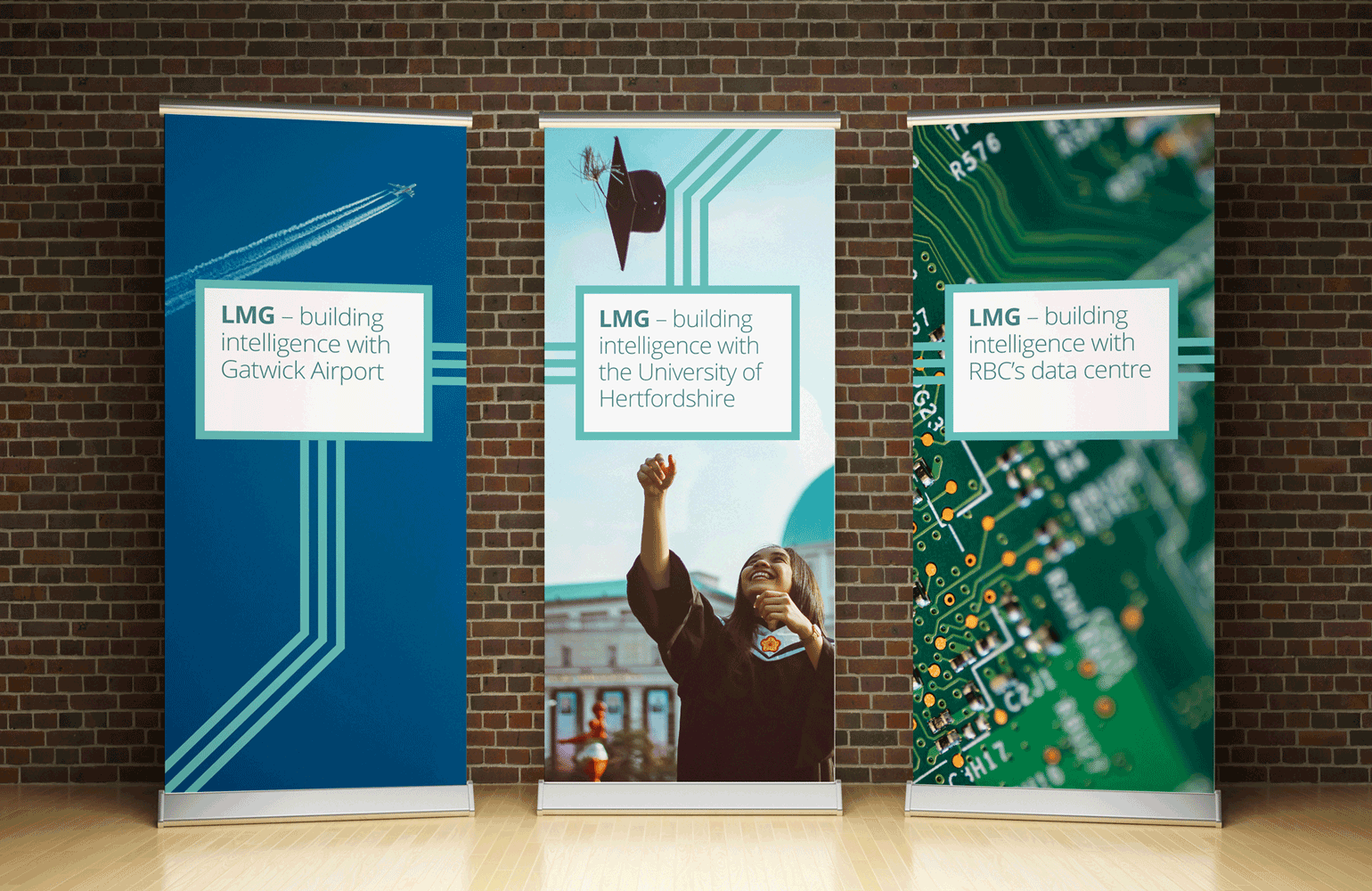 LMG banners designed by The Joneses