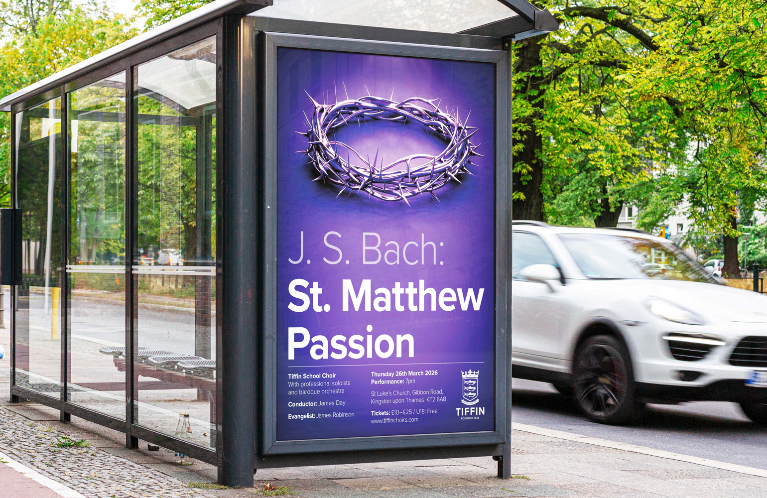 Tiffin St Matthew Passion poster designed by The Joneses