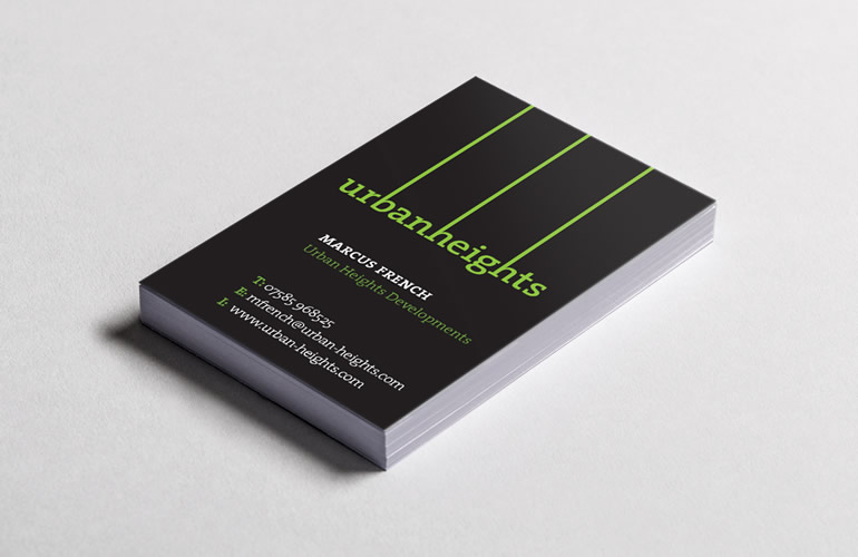 Urban Heights business cards designed by The Joneses