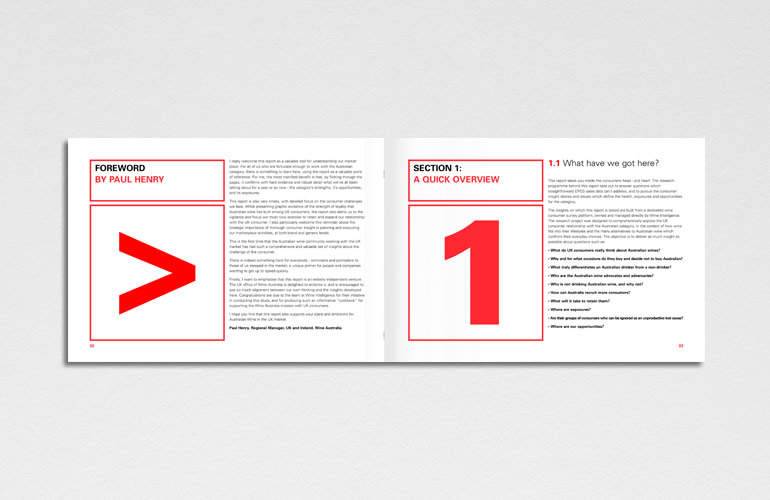 Wine Intelligence brochure designed by The Joneses