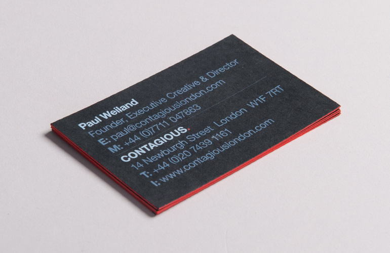 Contagious business card designed by The Joneses