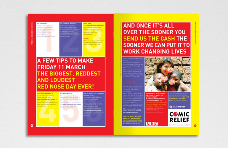 Comic Relief Red Nose Day brochure designed by The Joneses