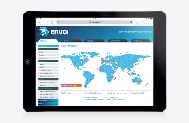 Envoi website designed by The Joneses