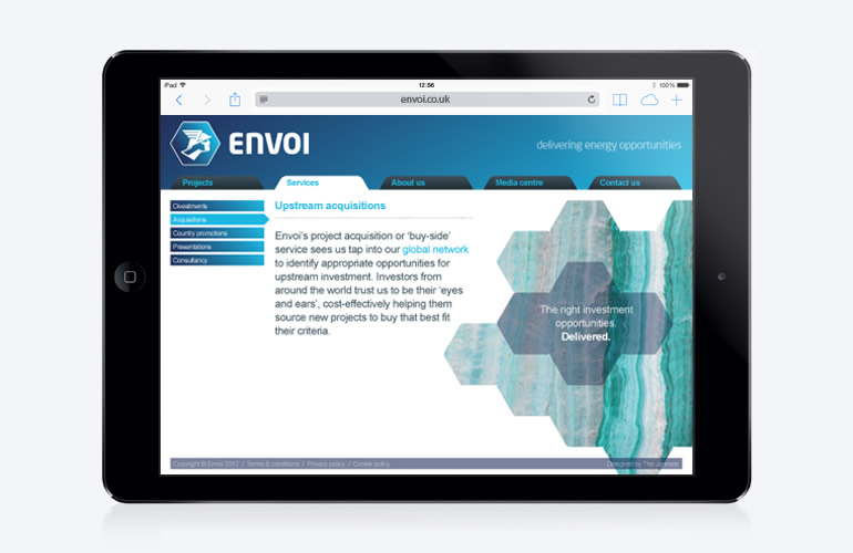 Envoi website designed by The Joneses