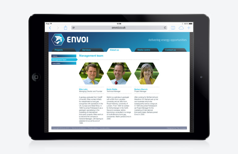 Envoi website designed by The Joneses