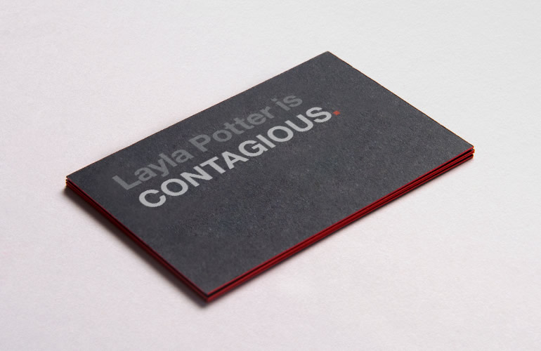 Contagious business card designed by The Joneses