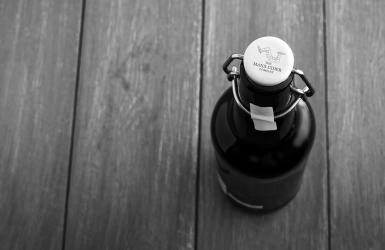 The Manx Cider Company bottle designed by The Joneses