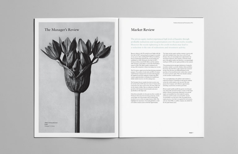 Pantheon International Participations (PIP) Annual Report and Accounts designed by The Joneses