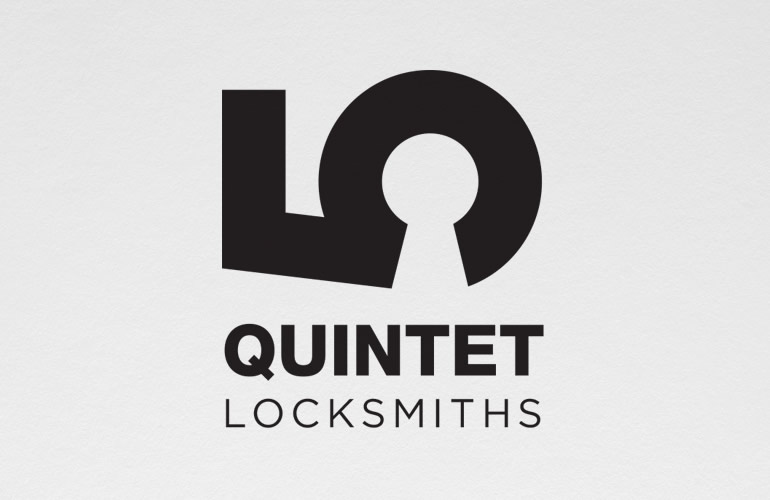 Quintet locksmiths logo designed by The Joneses