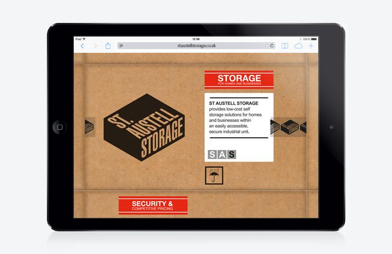 St. Austell Storage website designed by The Joneses.